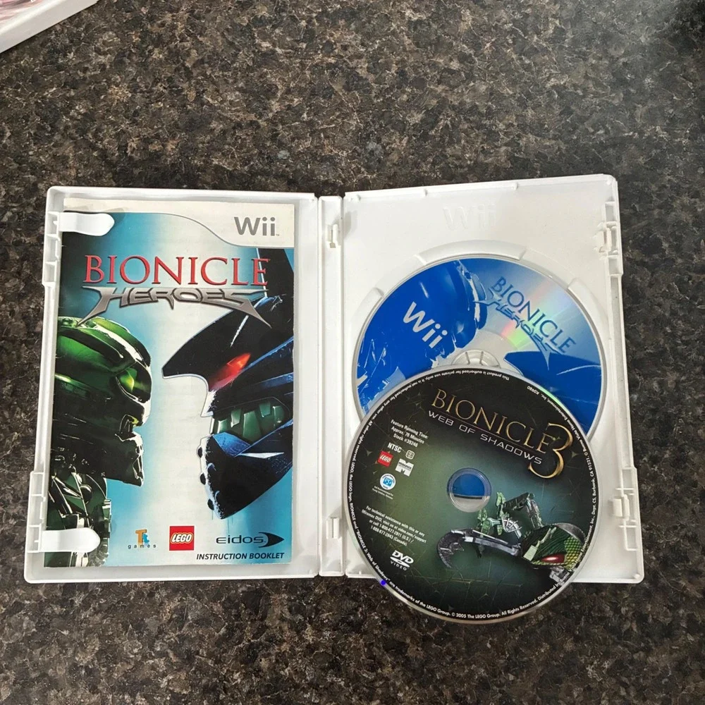 Bionicle Heroes Nintendo Wii Game with Bonus Bionicle 3 DVD and Manual